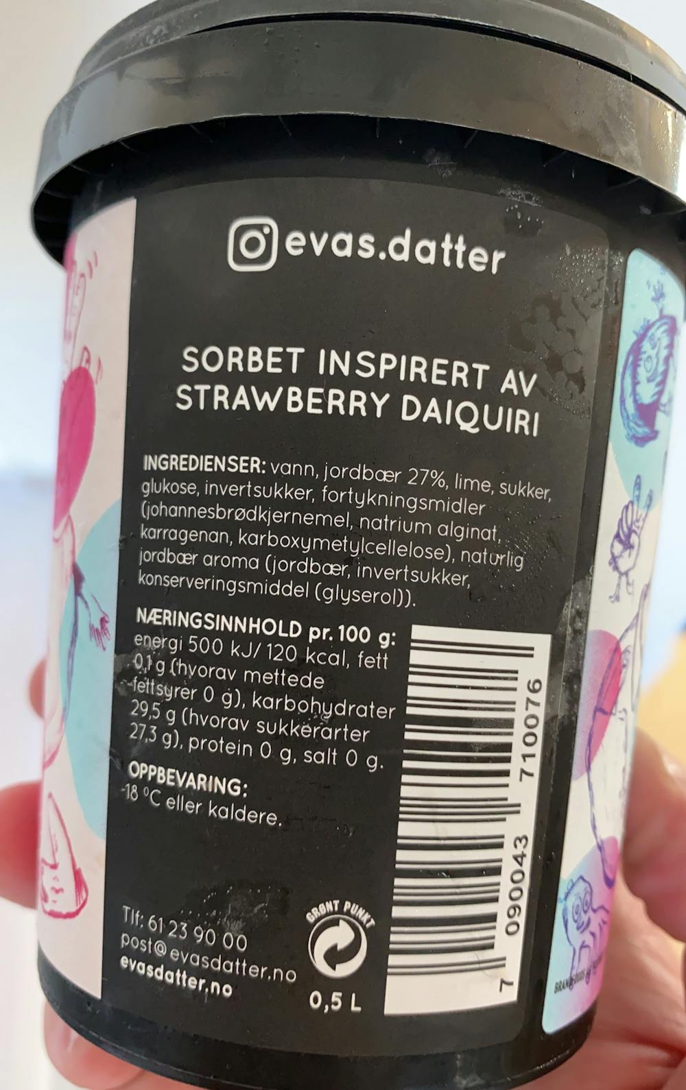 Ingredienslisten til Very berry virgin daiquiri, Evas datter