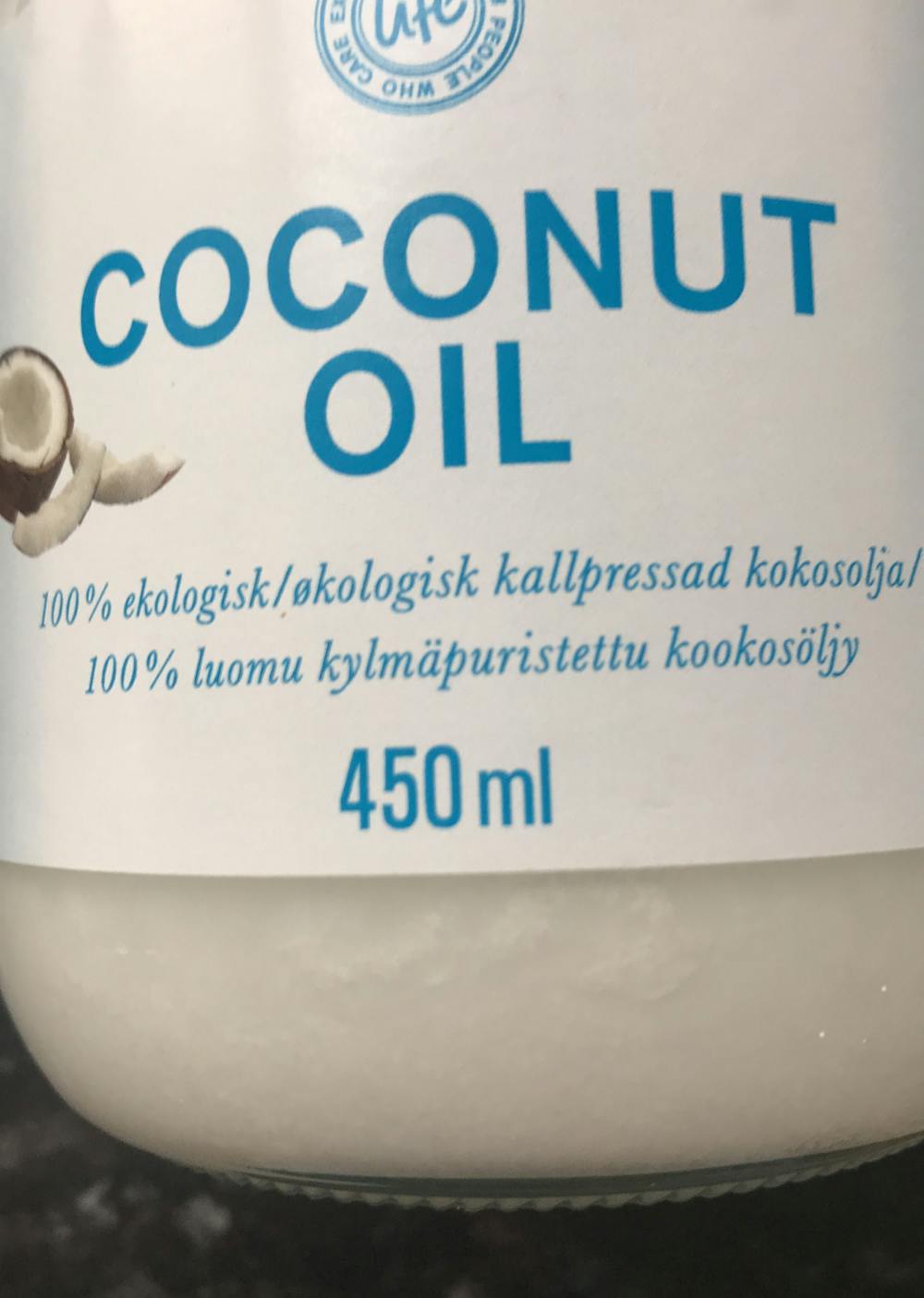 Ingredienslisten til Coconut oil , Life 