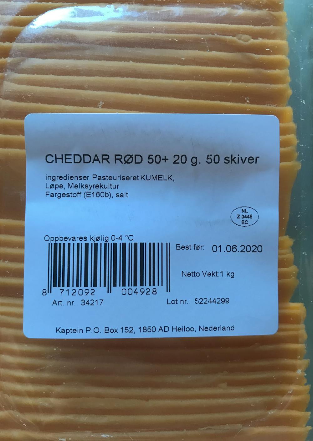Ingredienslisten til World of Cheese Cheddar