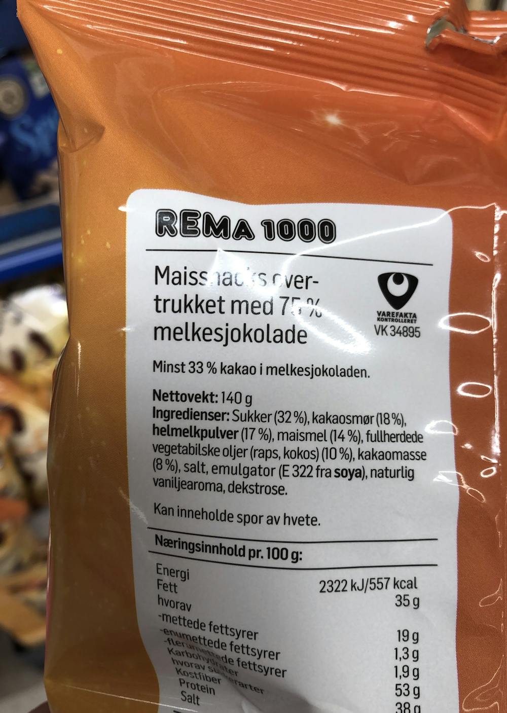 Ingredienslisten til Rema 1000 Schprø
