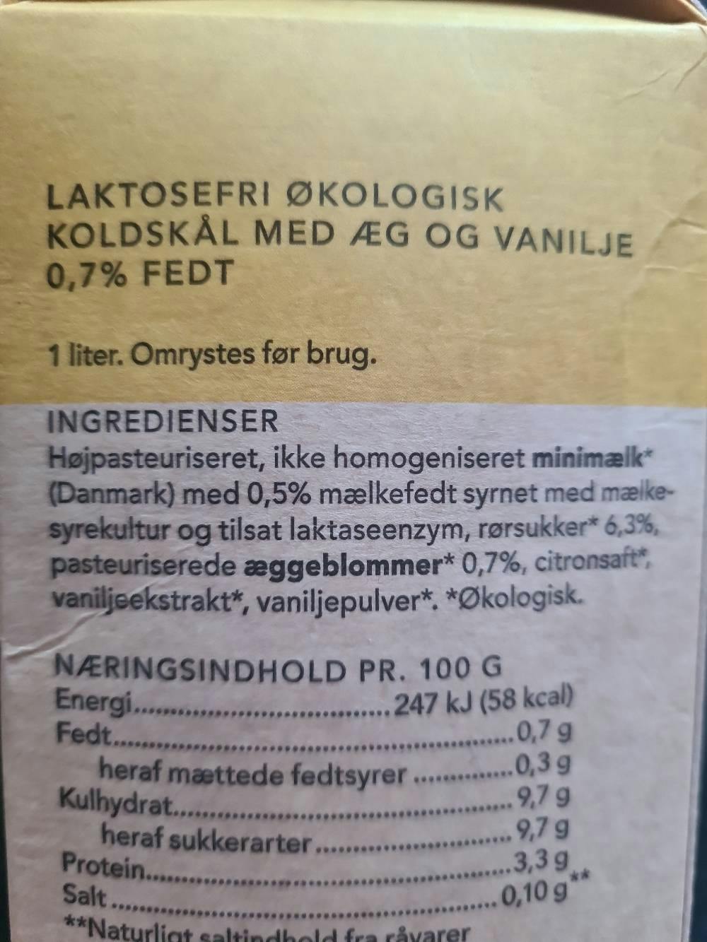 Ingrediensliste - Laktosefri koldskål, Thise