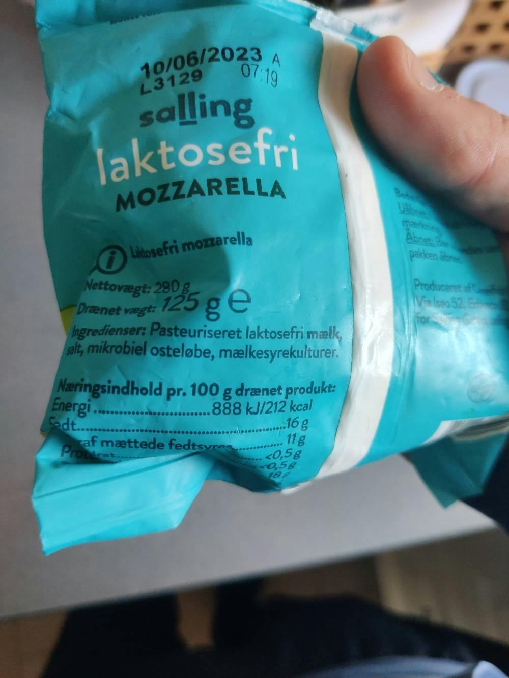 Ingrediensliste - Laktosefri Mozzarella, Salling