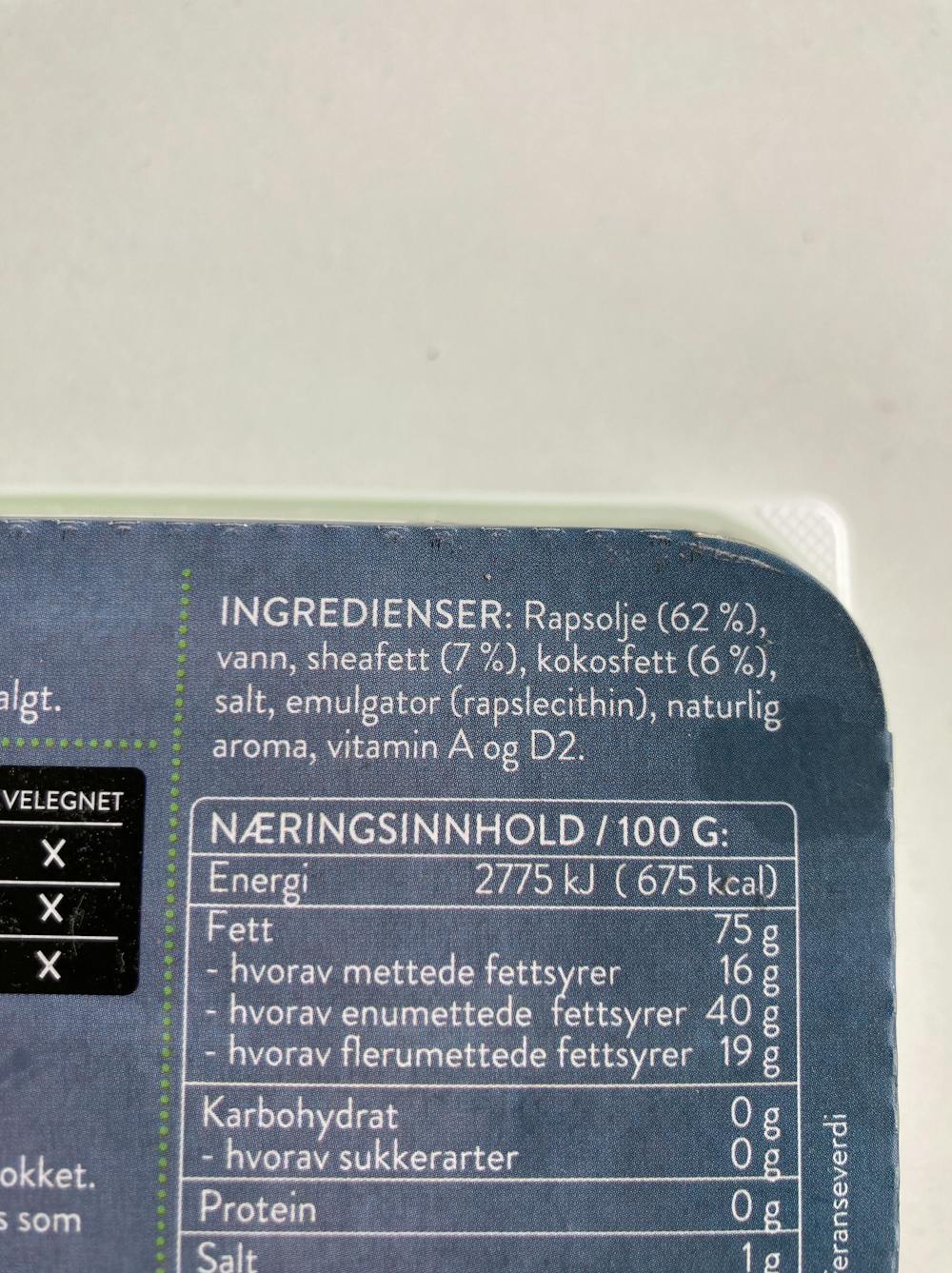 Ingrediensliste - Smøremyk, Made by Berit Nordstrand