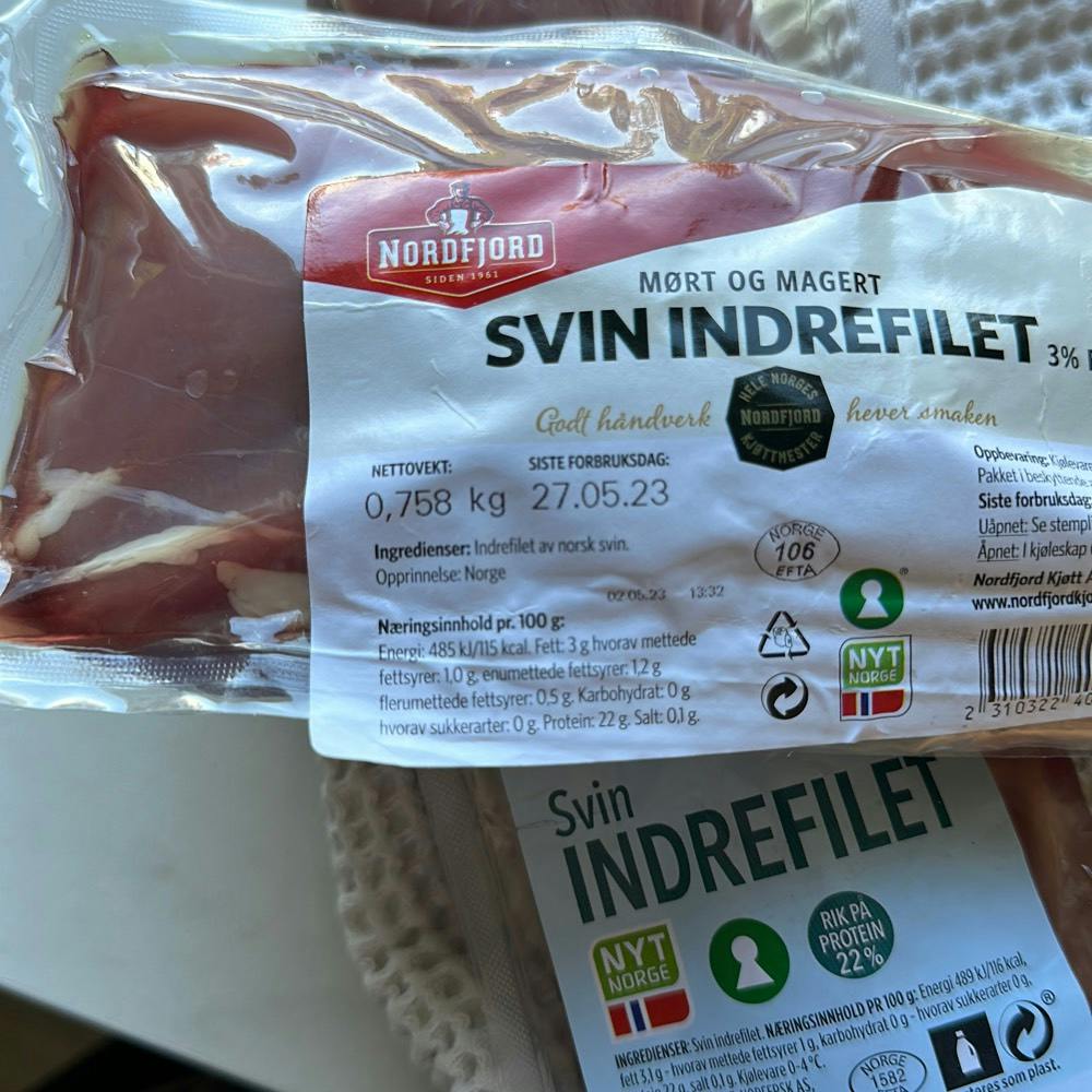 Ingrediensliste - Svin indrefilet, Nordfjord
