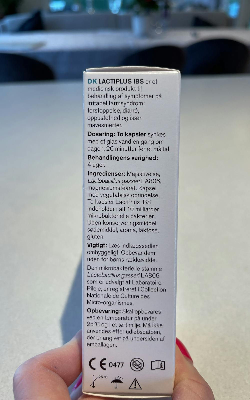 Ingredienslisten til LactiPlus IBS