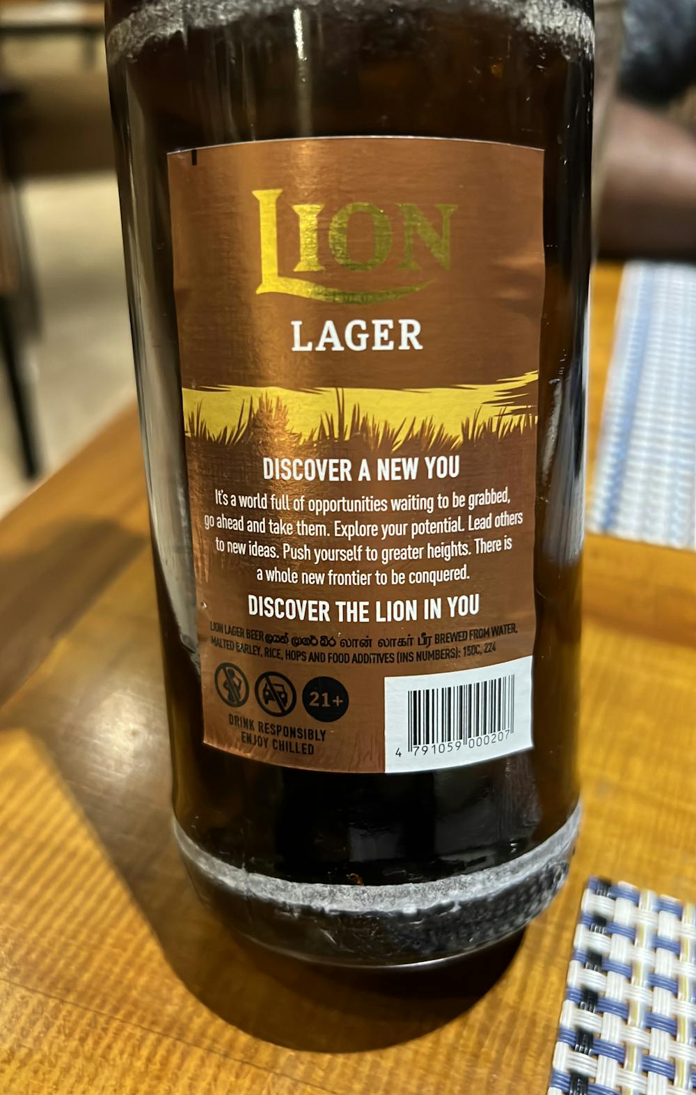 Ingrediensliste - Lion lager , Lion Brewery
