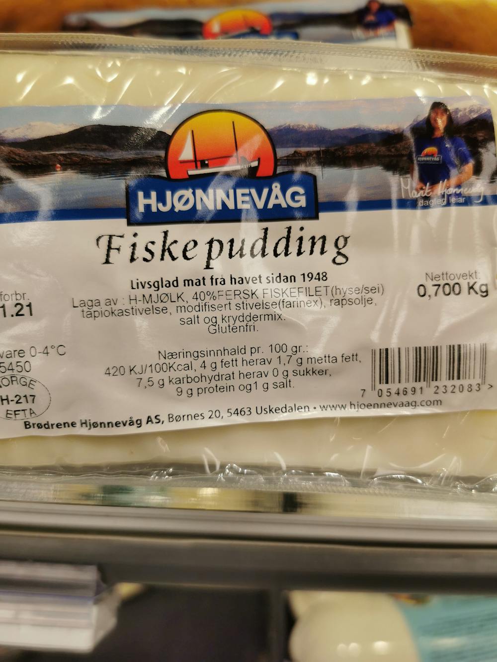 Ingredienslisten til Hjønnevåg Fiskepudding