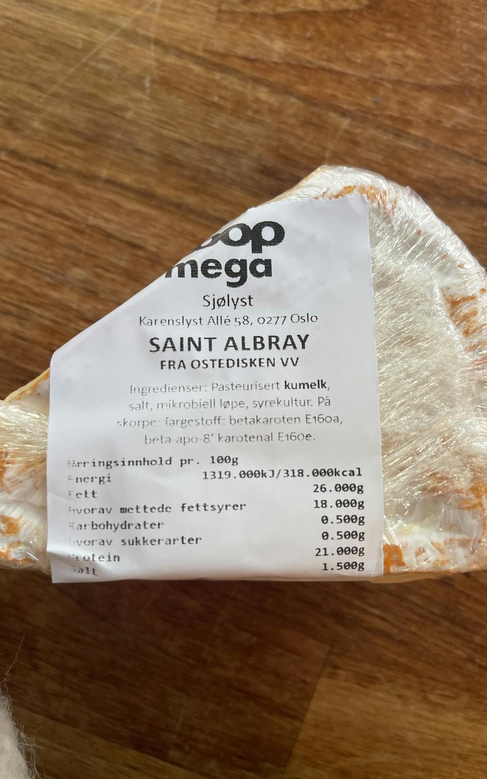 Ingrediensliste - Saint Albray l’Affiné, Lait Francais