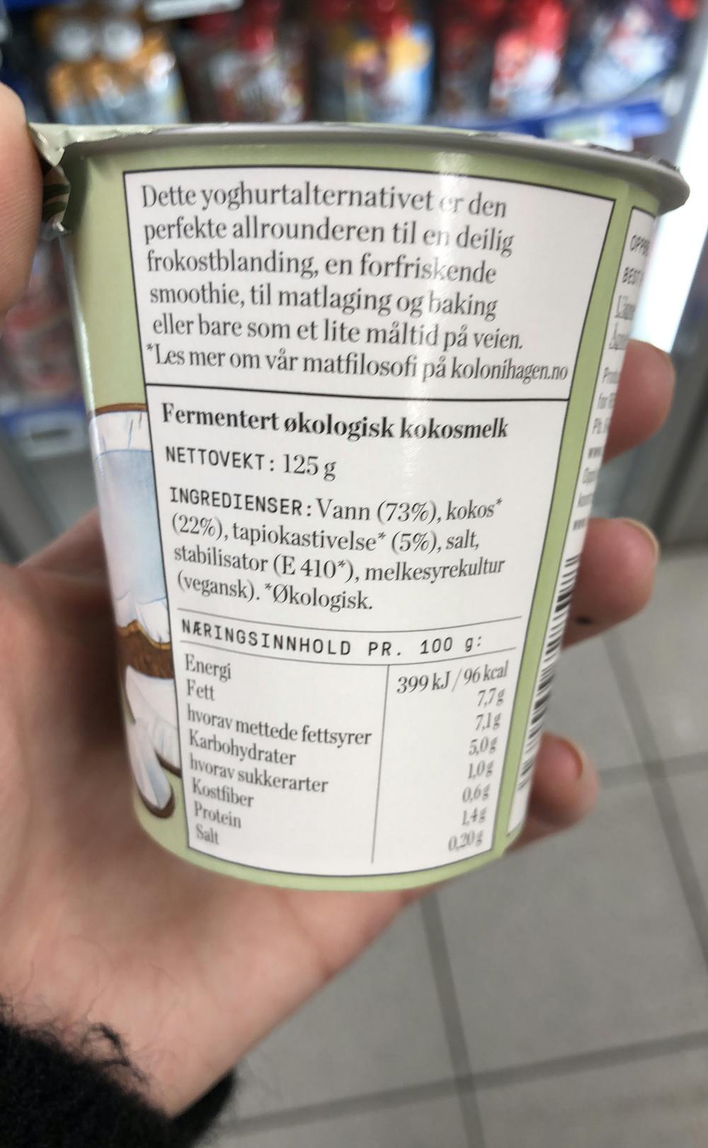 Ingredienslisten til Kogurt naturell, Kolonihagen