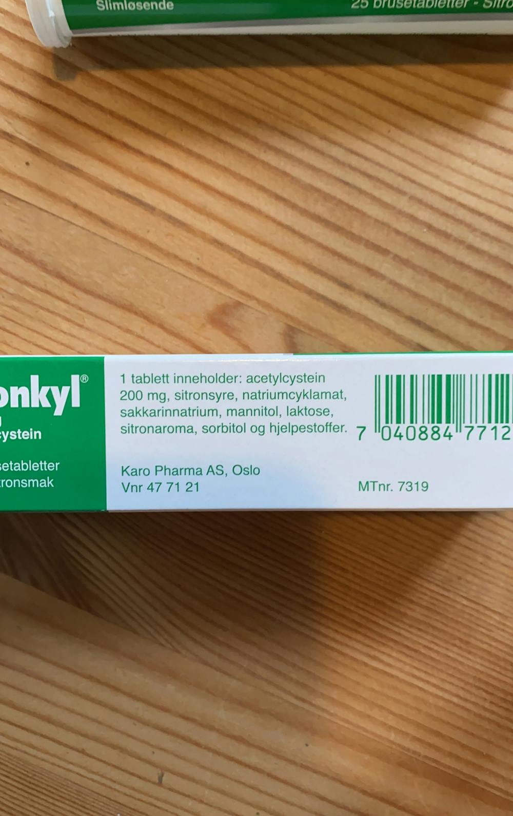 Ingrediensliste - Bronkyl, Bronkyl