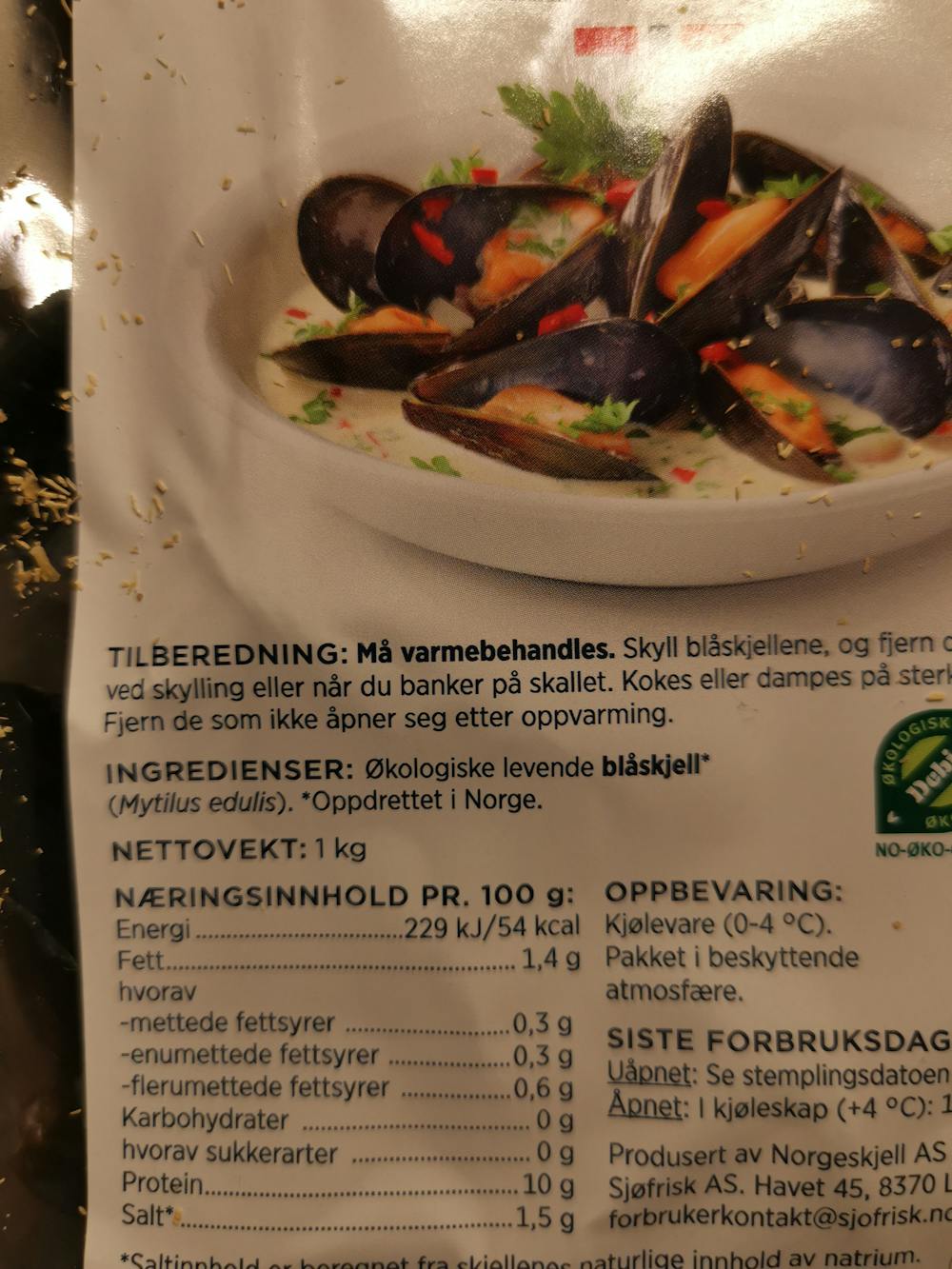 Ingrediensliste - Blåskjell , Fiskeriet