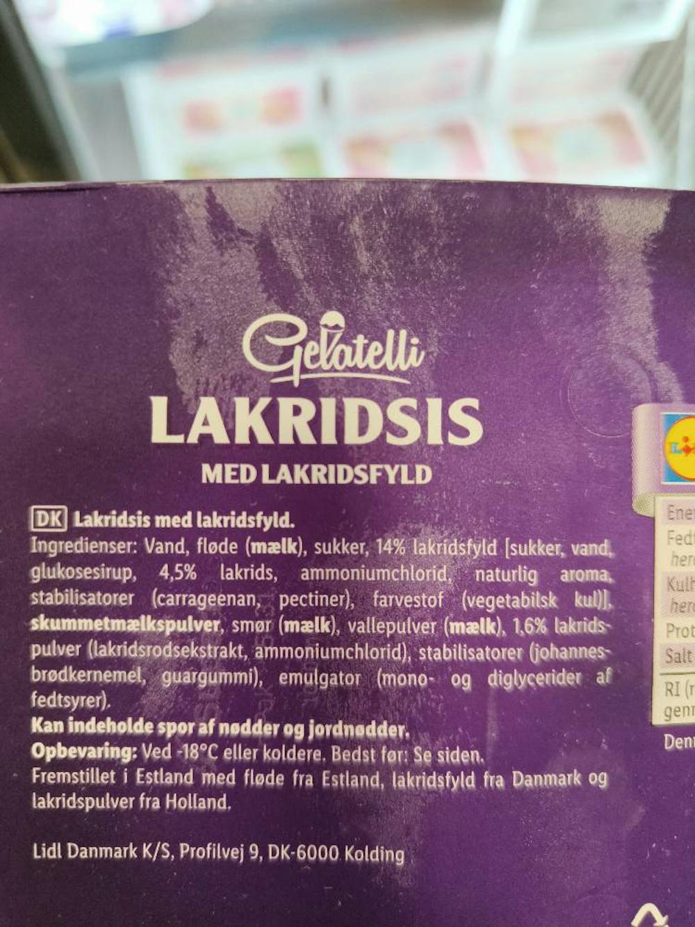 Ingrediensliste - Lakridsis, Gelatelli