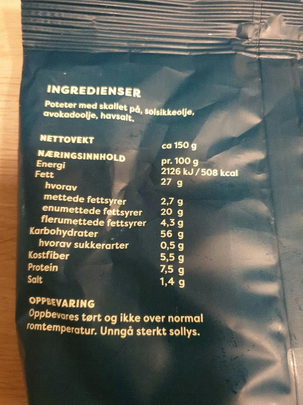 Ingrediensliste - Fæbyflak, Fæby