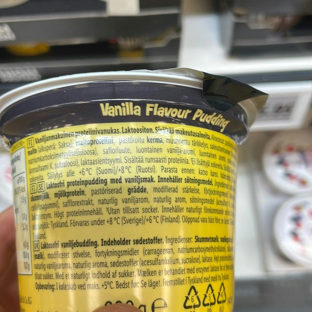 Ingrediensliste - High protein pudding vanilla flavour, Milbona