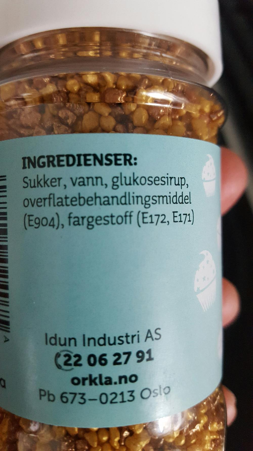 Ingredienslisten til Idun Gull & glitter