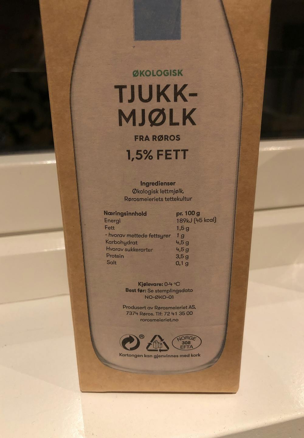 Ingrediensliste - Tjukkmjølk, Rørosmeieriet