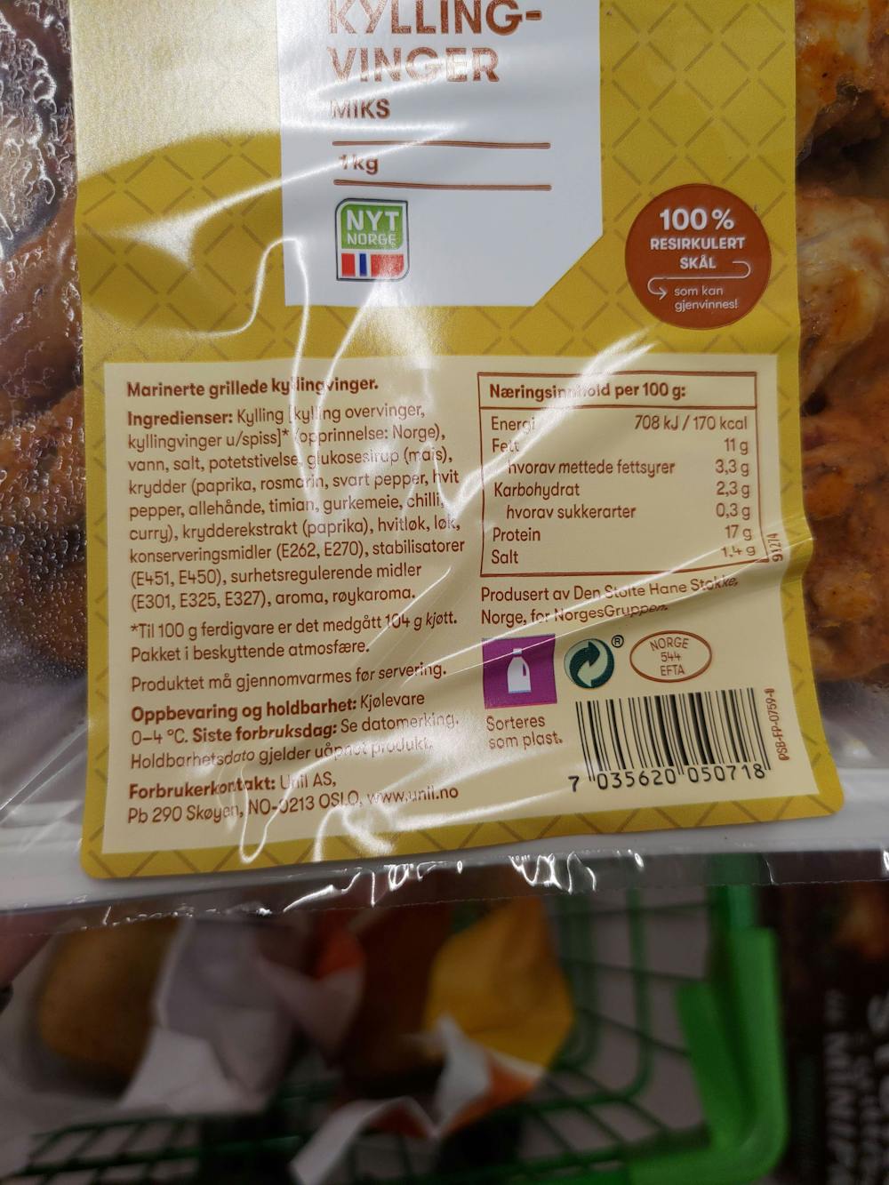 Ingrediensliste - Grillede kyllingvinger, First price