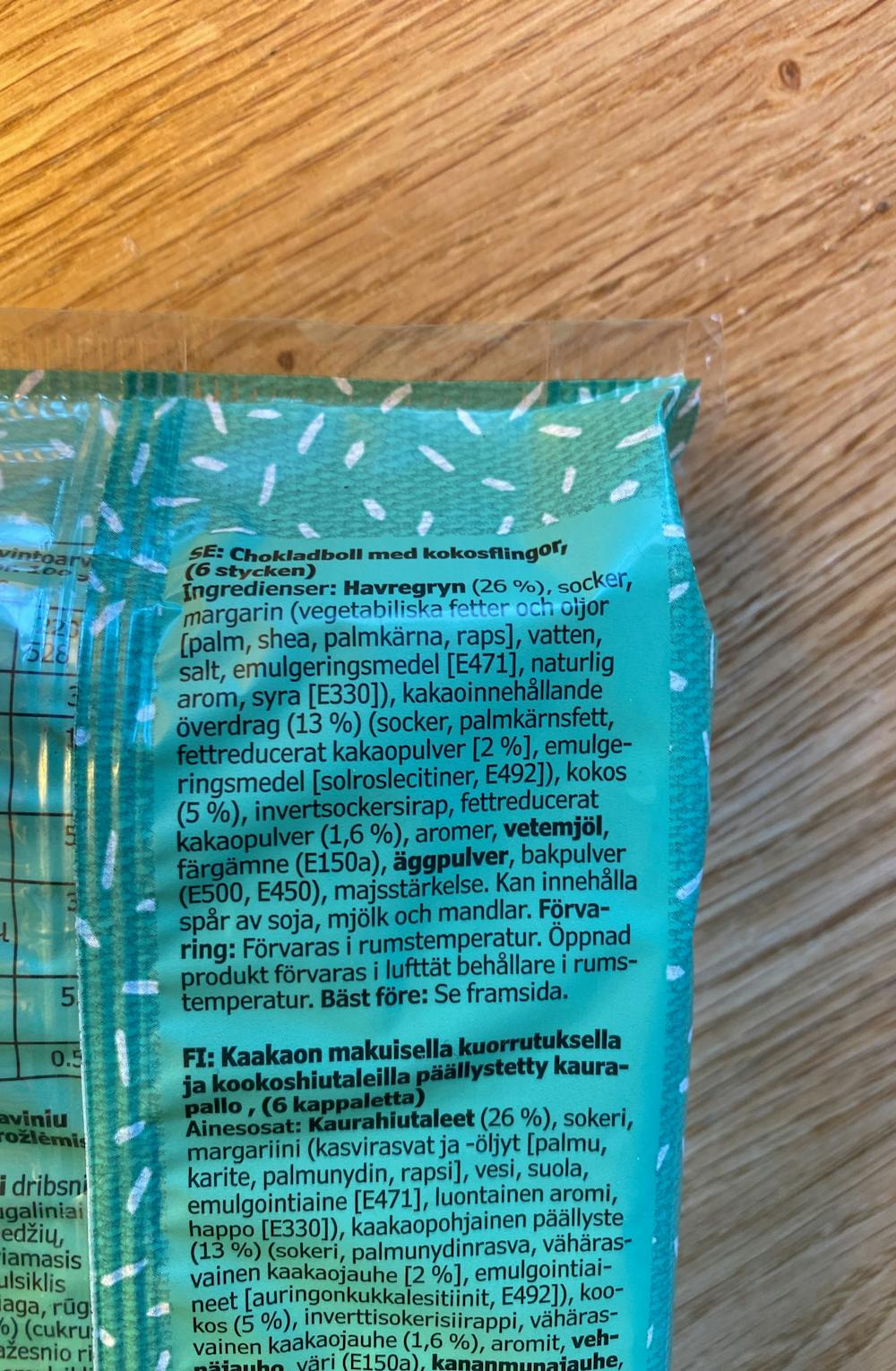Ingredienslisten til IKEA Kafferep