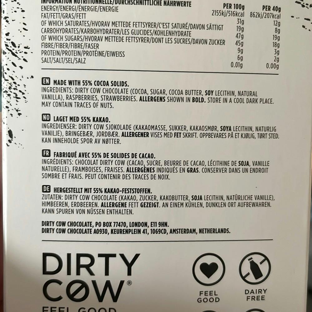 Ingrediensliste - Hail Mary Berry, Dirty Cow