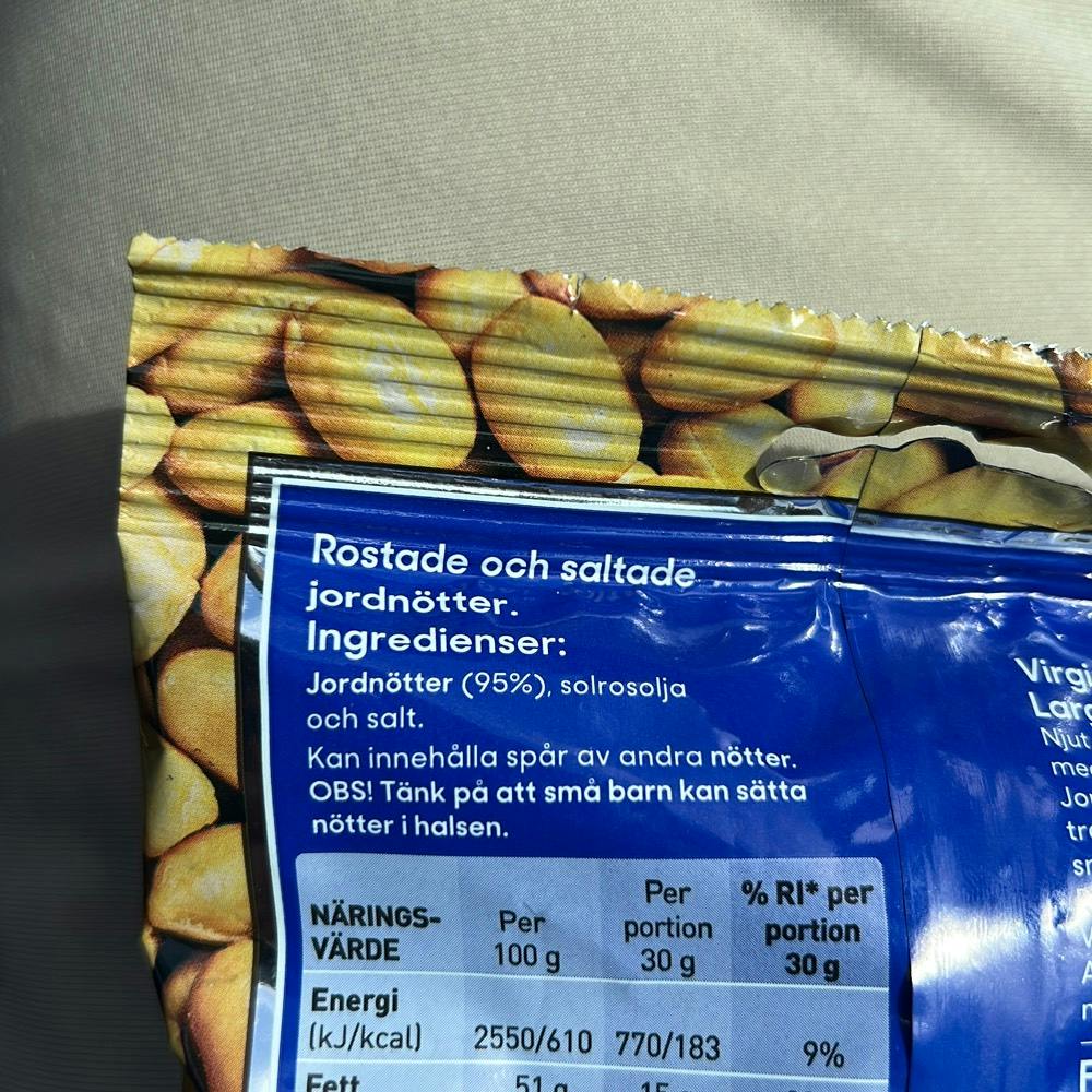 Ingrediensliste - Large Peanuts, Olw