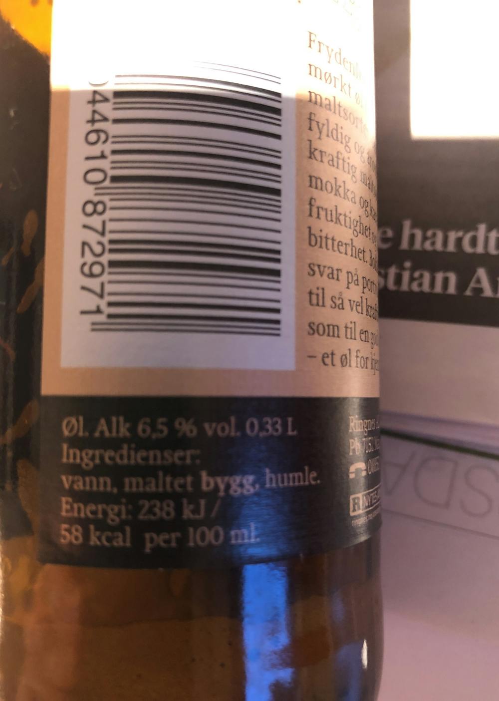 Ingredienslisten til Bokkøl, Frydenlund