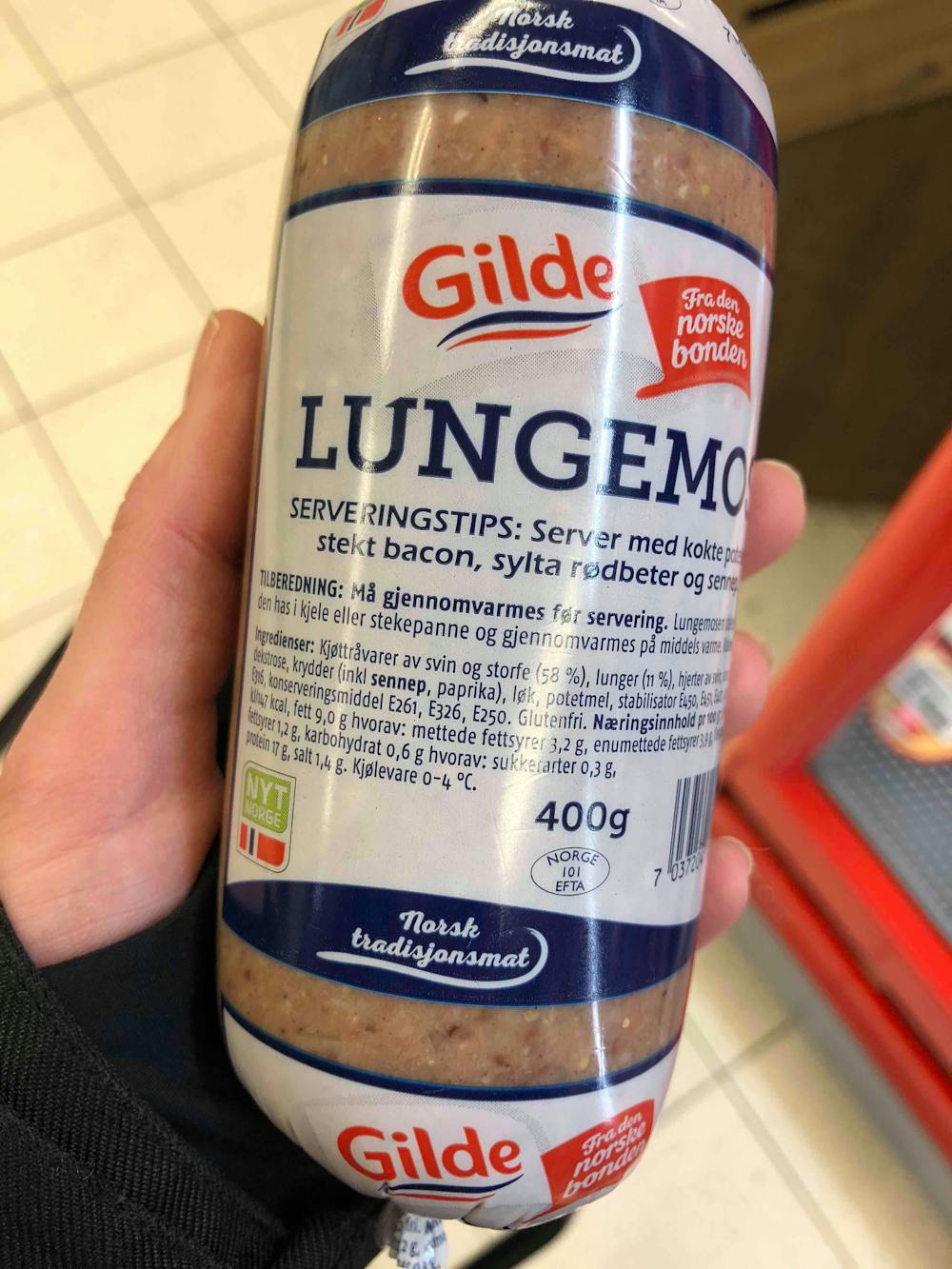 Ingredienslisten til Lungemos, Gilde
