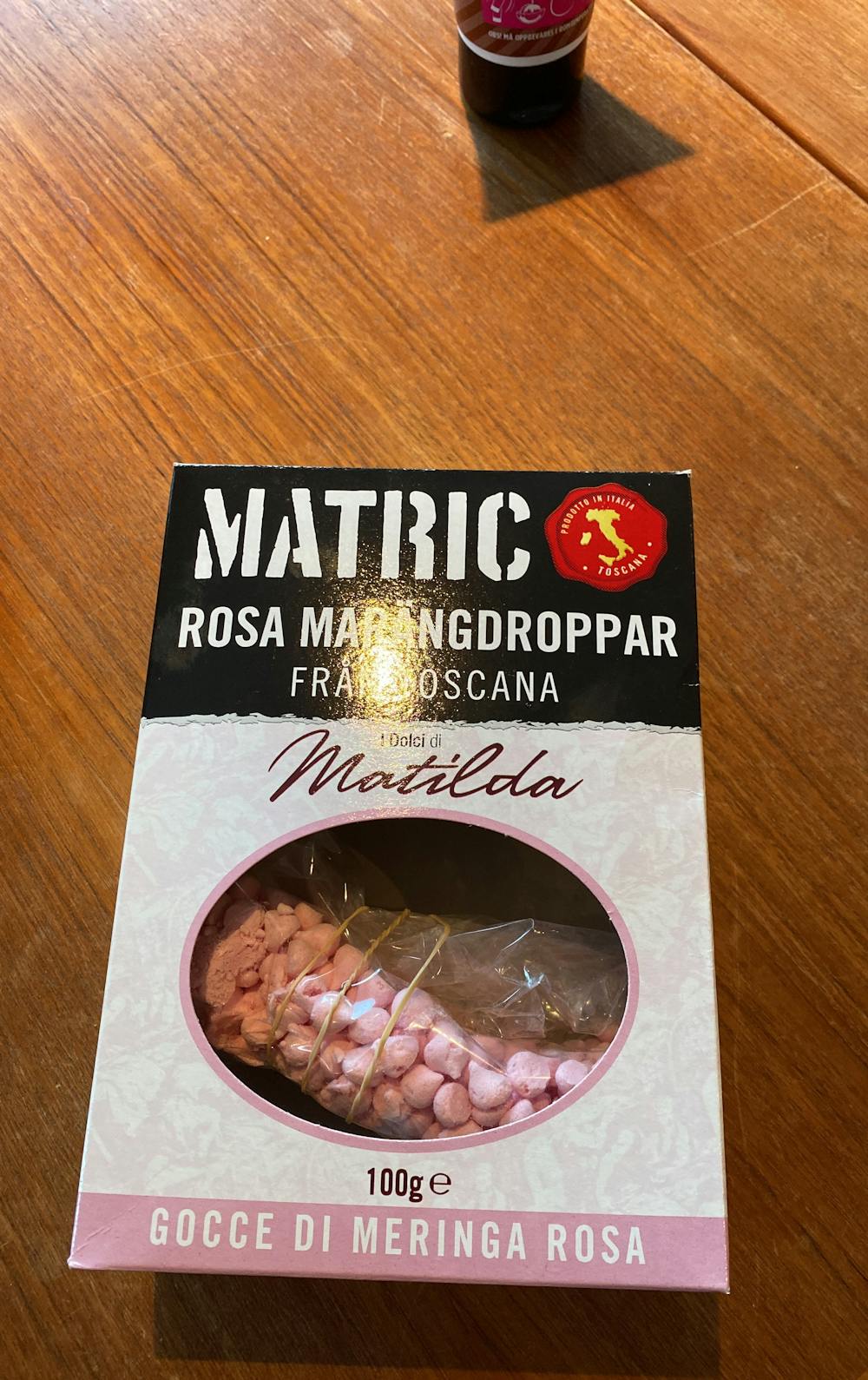 Rosa marängdroppar , Matric