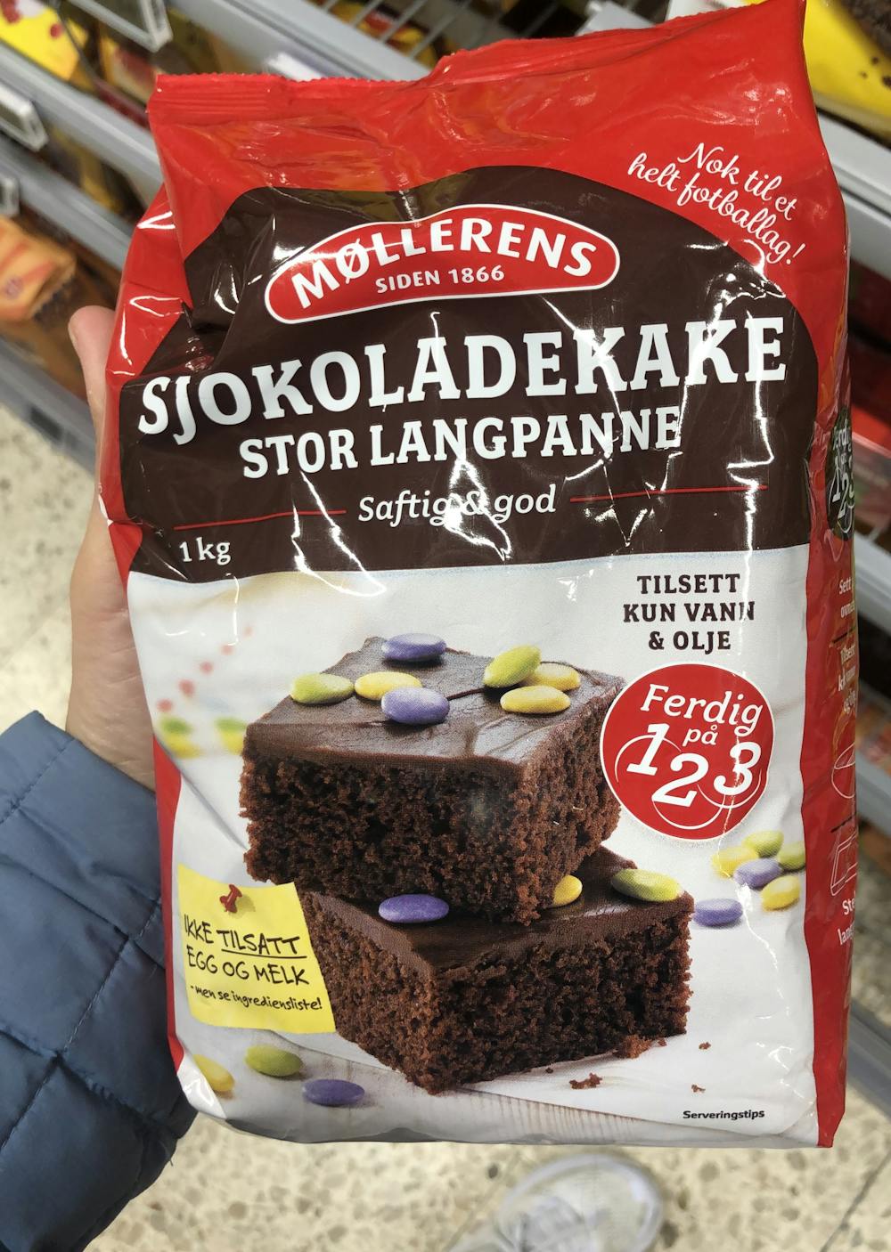 Sjokoladekake stor langpanne, Møllerens