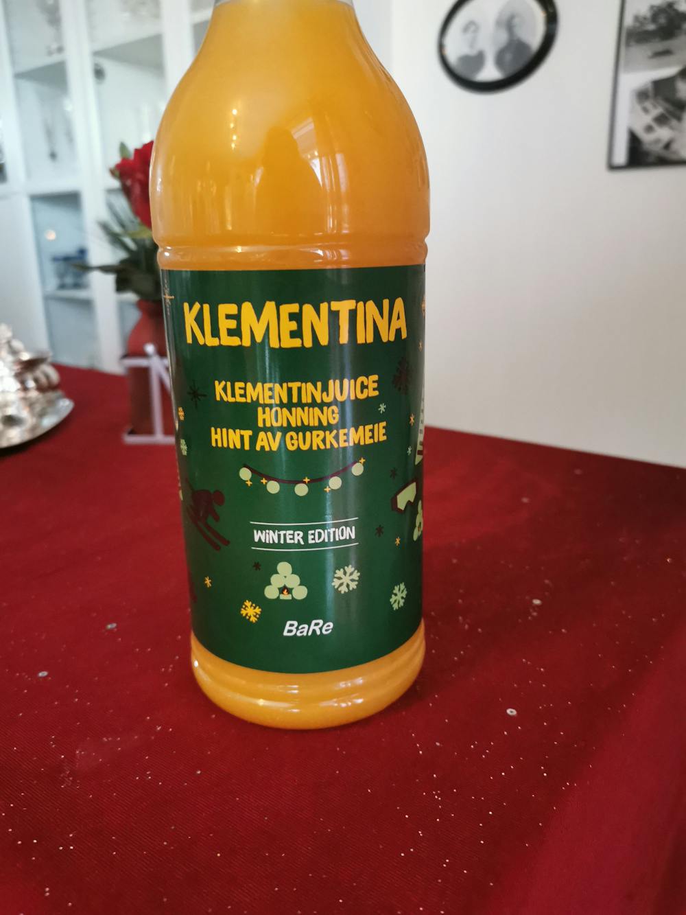 Klementinjuice med honning og hint av gurkemeie, BaRe