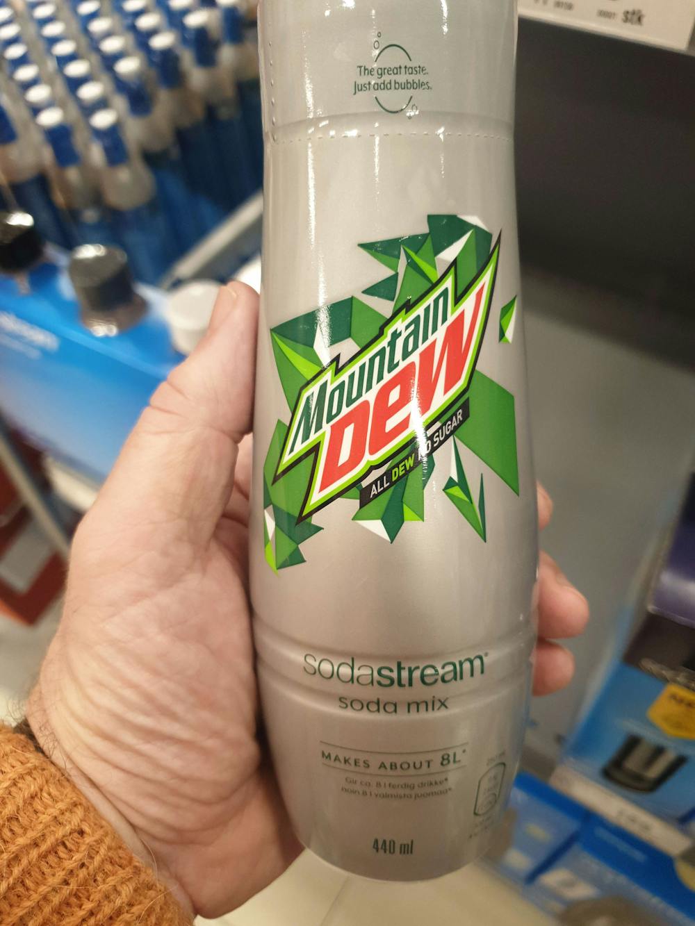 Mountain dew, no sugar, Sodastream