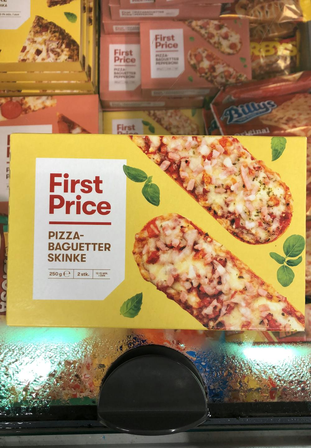 Pizzabaguetter, skinke, First Price