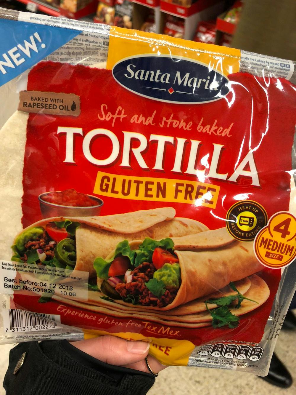 Tortilla gluten free, Santa maria