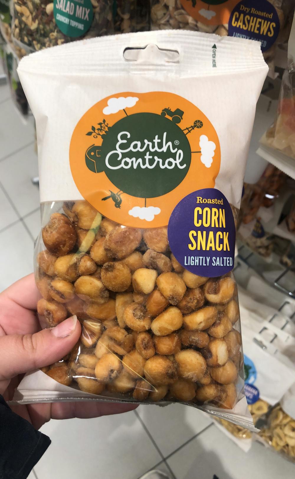 Corn snack, Earth control