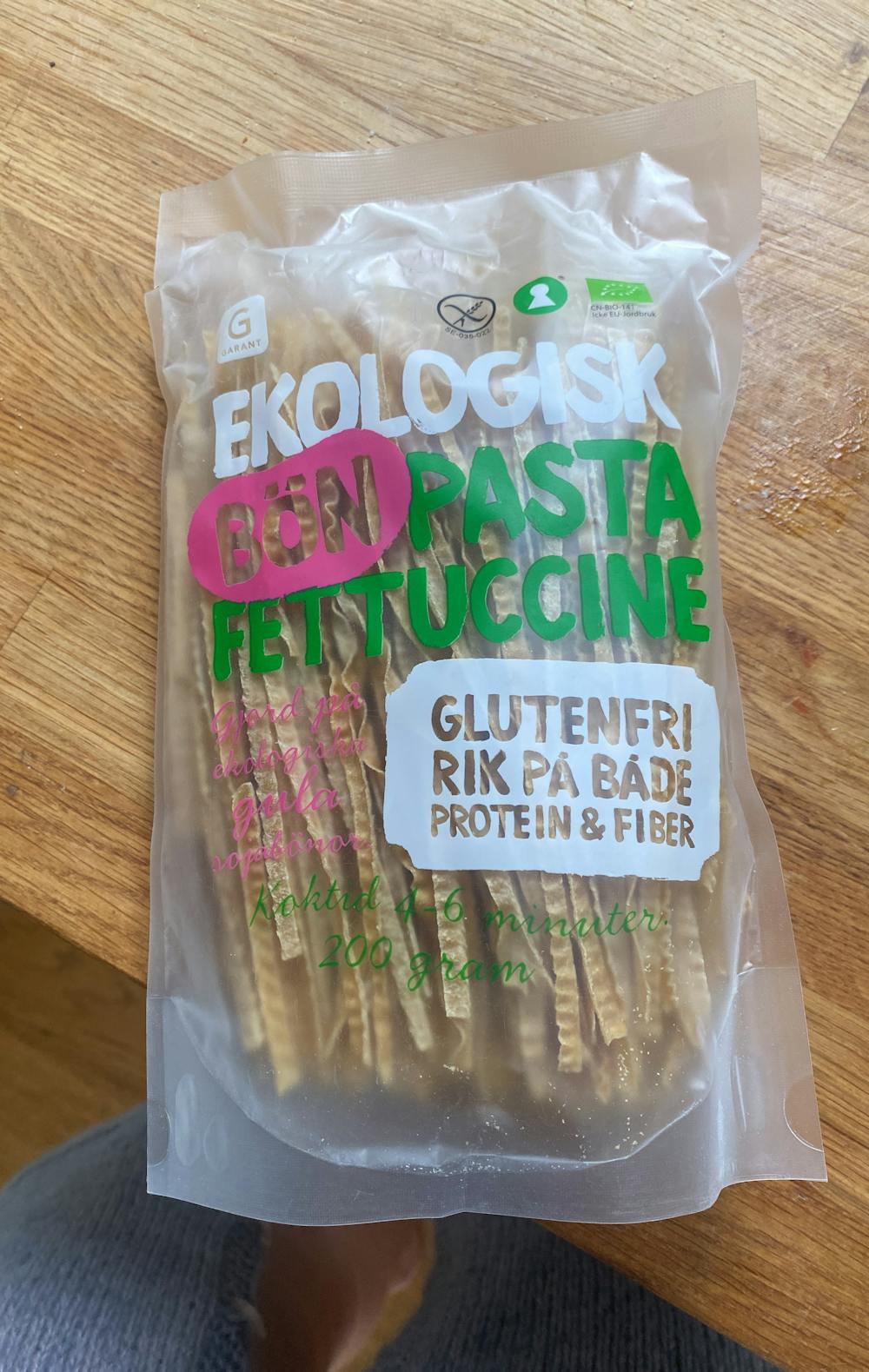 Ekologisk bön pasta fettuccine, Garant