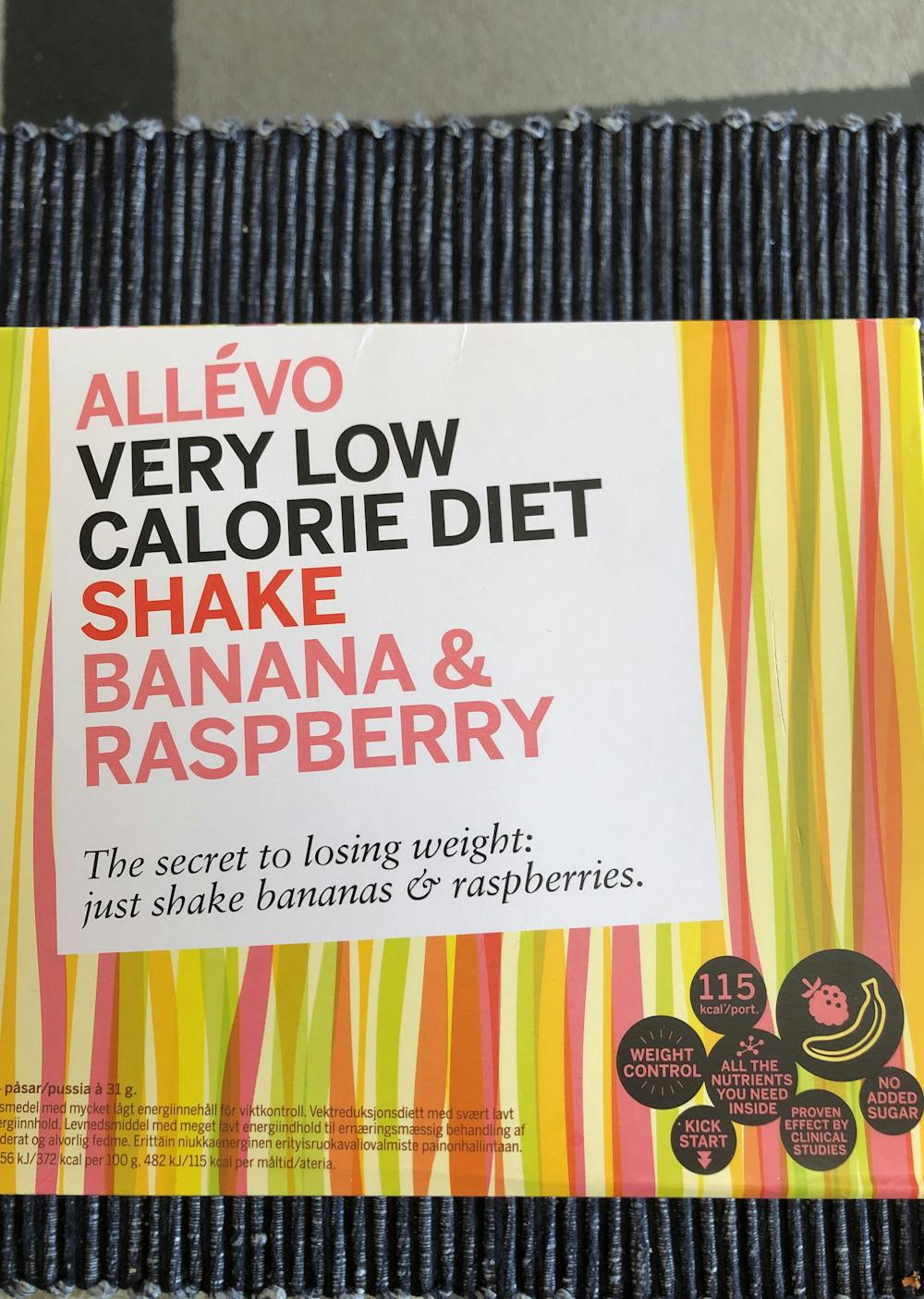 Very low calorie diet shake, banana & raspberry, Allévo