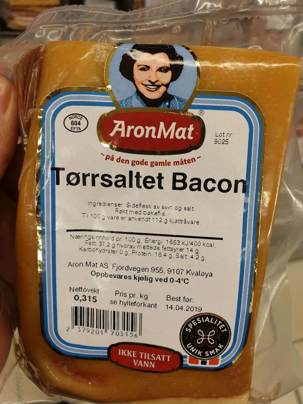 Tørrsaltet bacon, AronMat