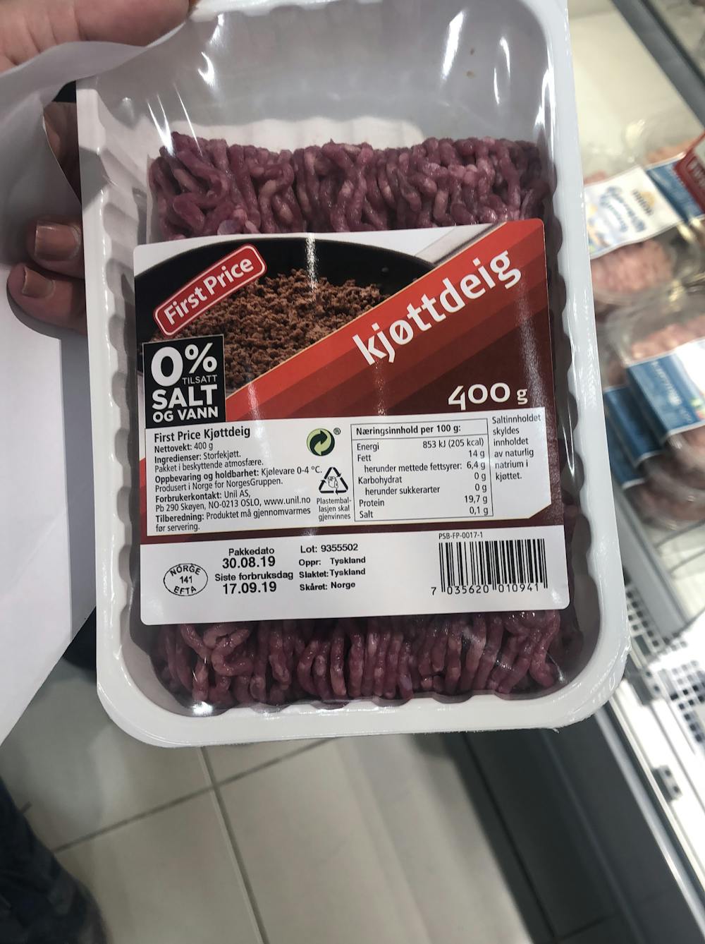 Kjøttdeig, First Price