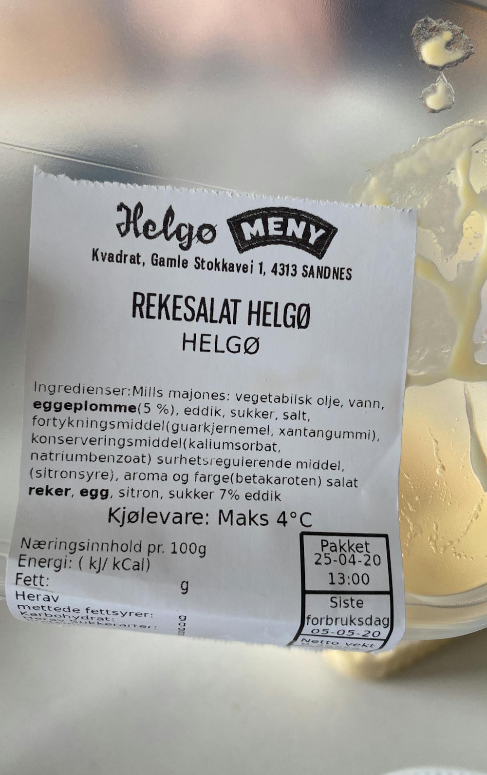 Rekesalat, Helgø Meny