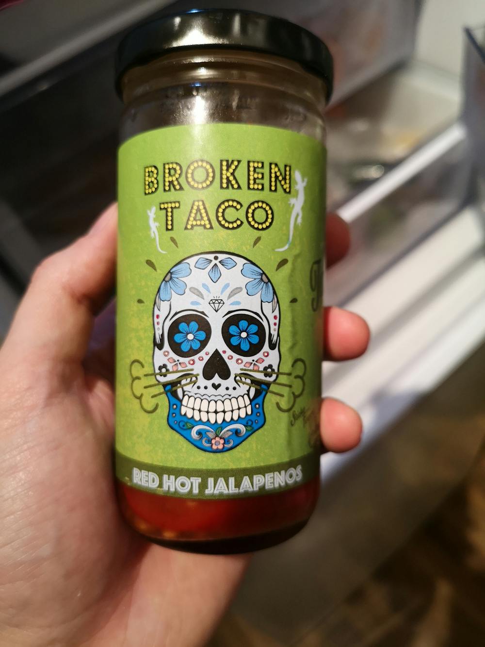 Red hot jalapenos, Broken taco