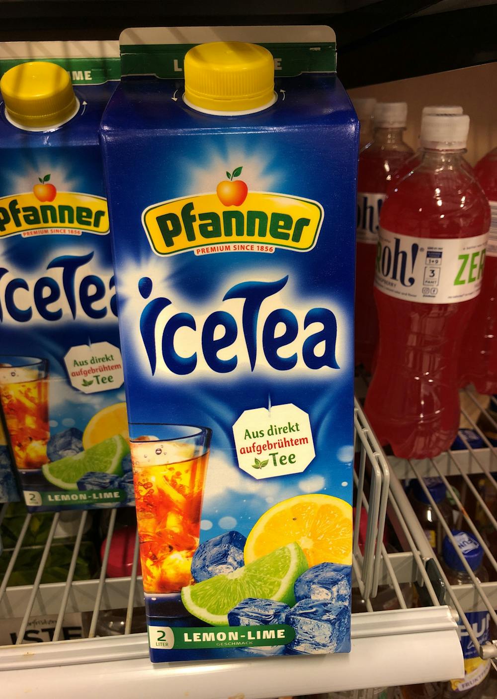 Icetea, lemon lime, Pfanner