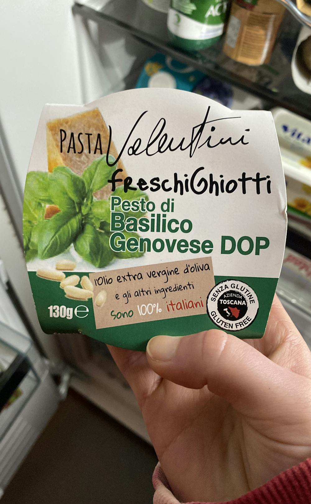 Pesto di basilikum genovese DOP, Pasta valentini 