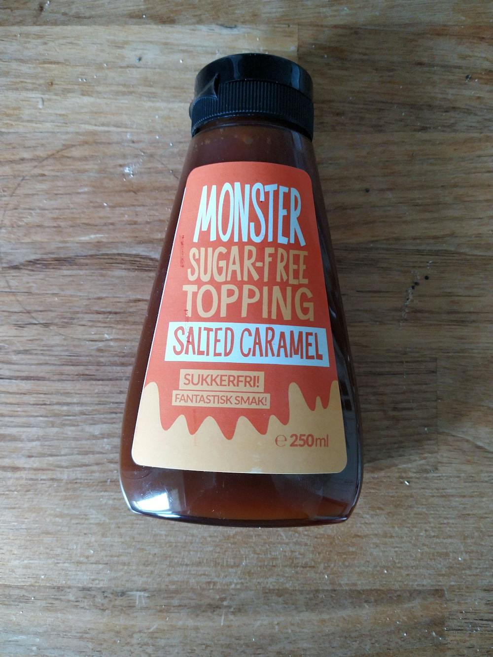 Monster sugar-free topping, salted caramel, Monster snacks