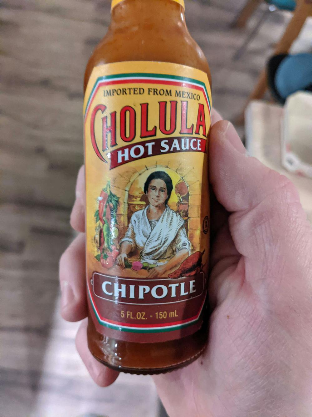 Chipotle hot sauce, Cholula Noba
