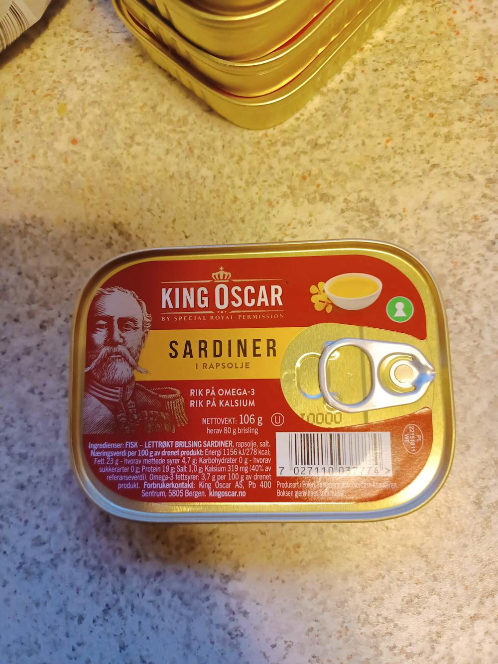 Sardiner, King oscar