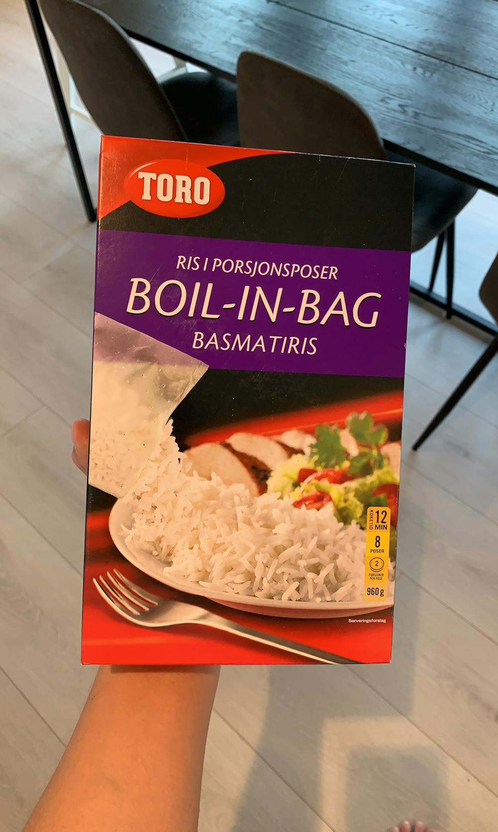 Boil-in-bag basmatiris, Toro