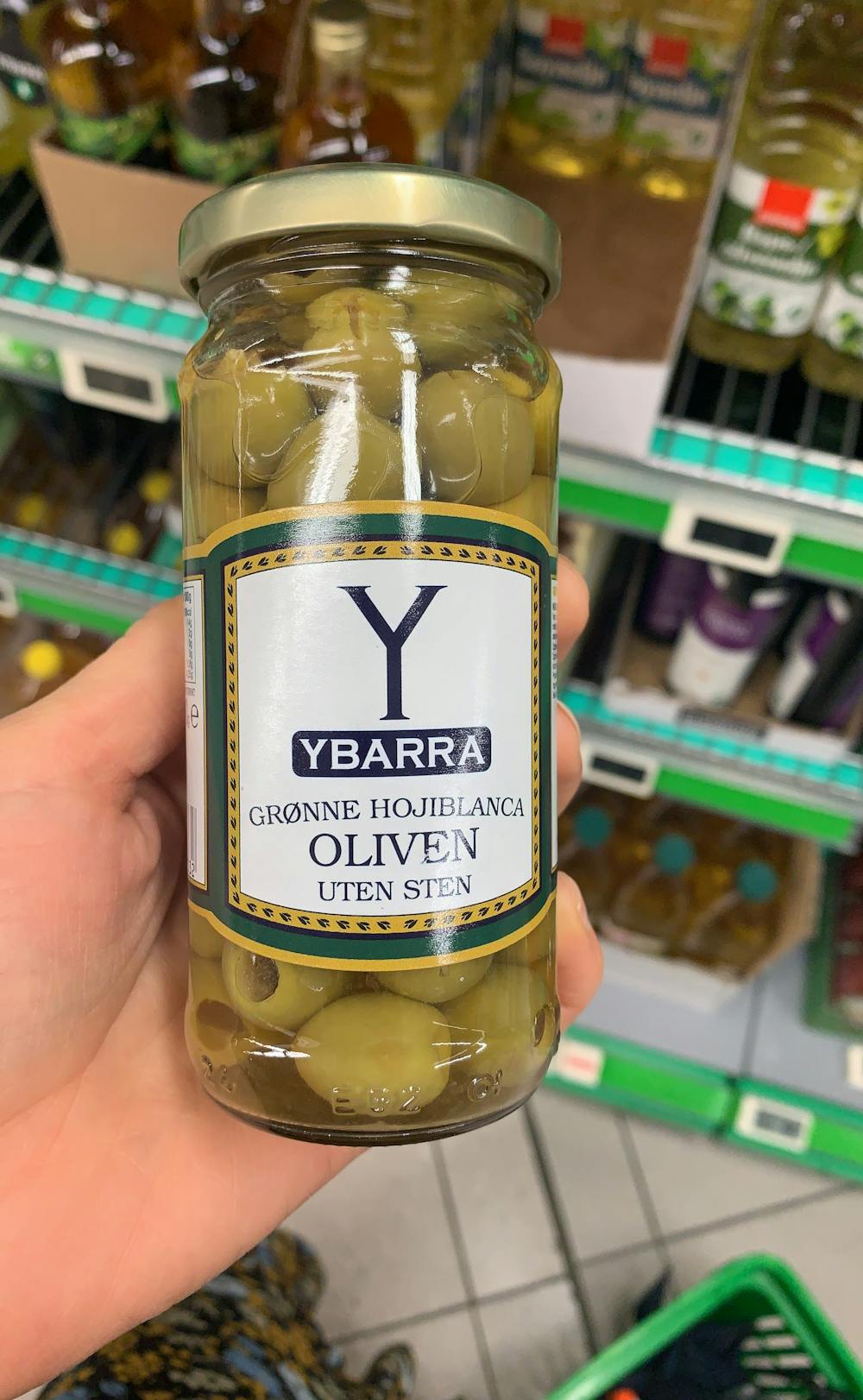 Grønne hojablanca oliven, uten sten, Ybarra