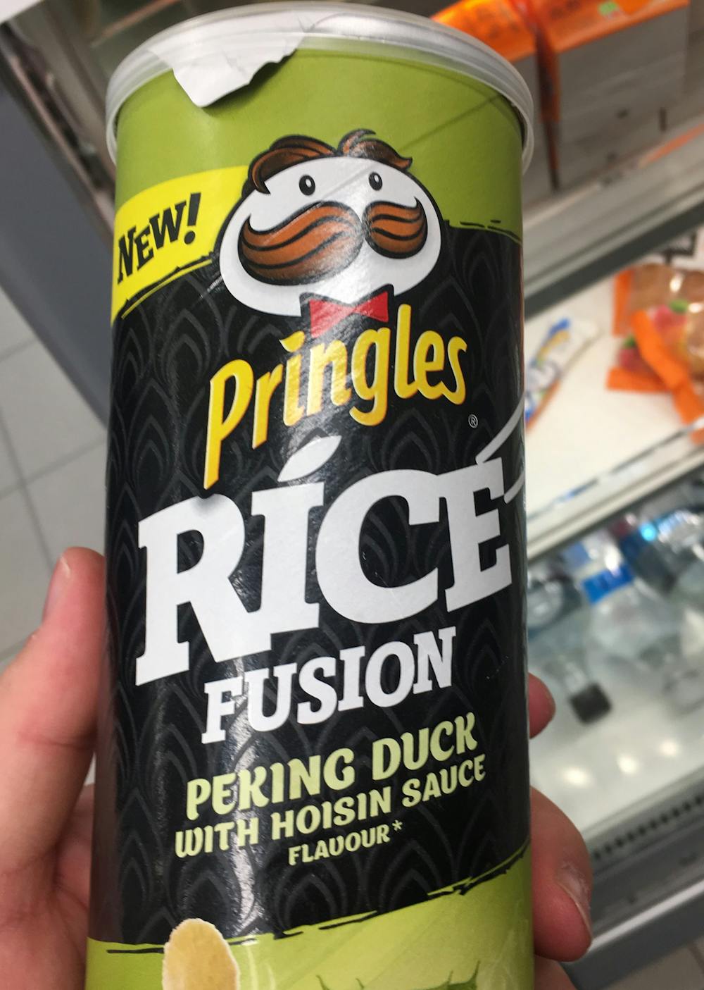 Rice fusion peking duck, Pringles