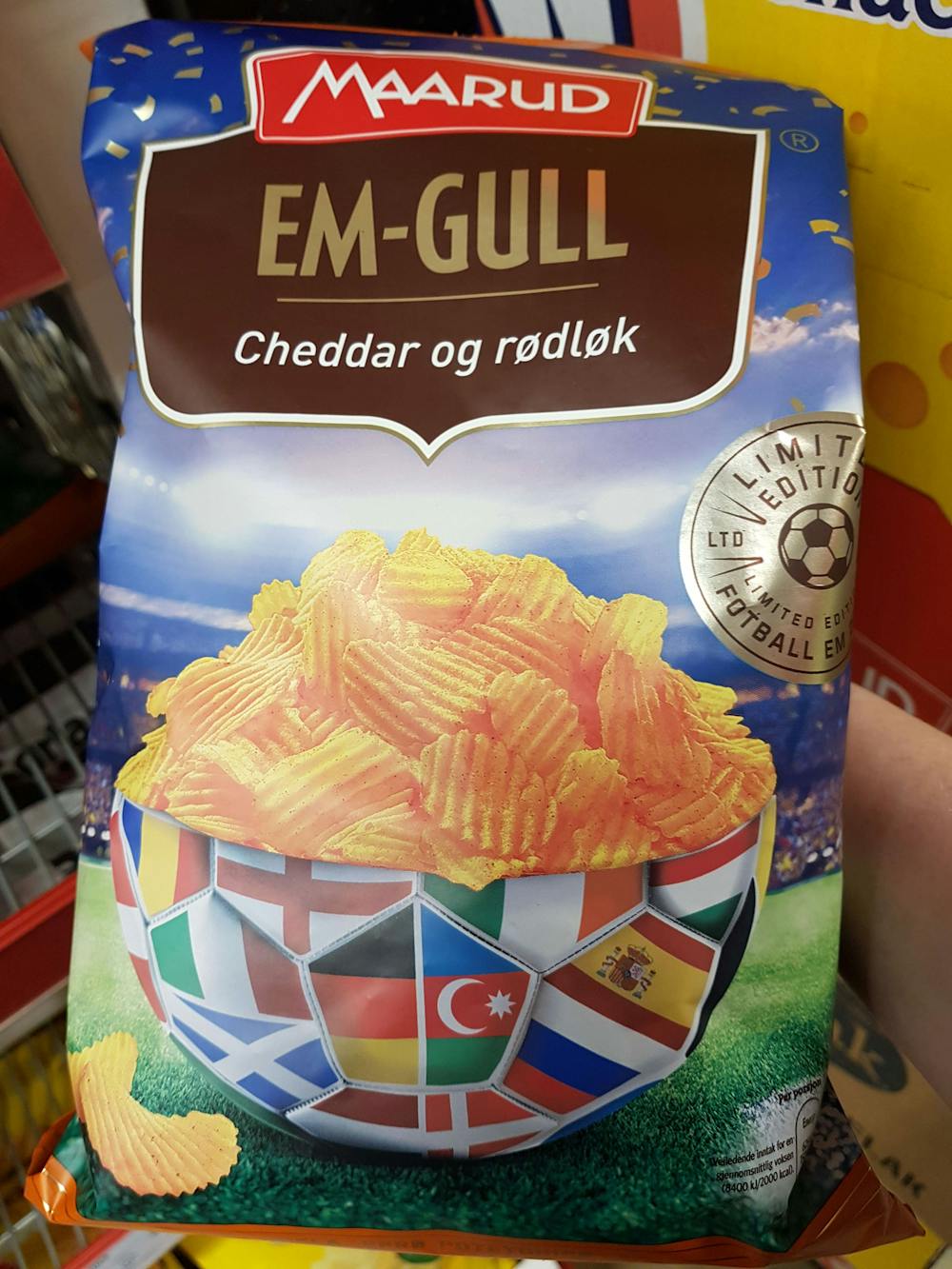 EM-gull Cheddar og rødløk, Maarud 