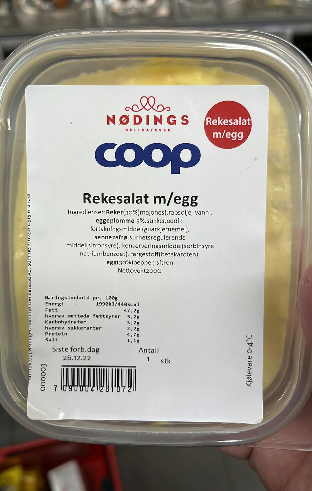 Rekesalat m egg, Coop