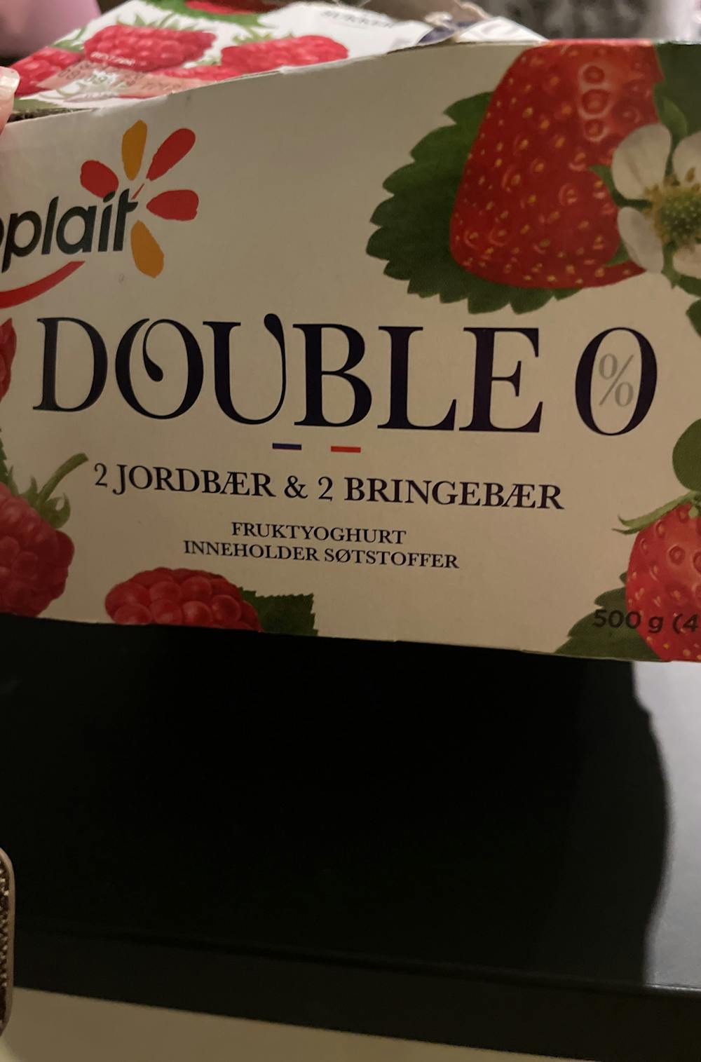 Double 0 jordbær og bringebør, Yoplait